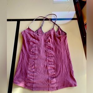 FREE PEOPLE purple top with criss cross straps size xs